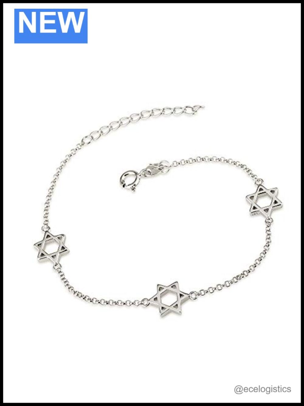 Sterling Silver Star of David Bracelet Jewish Prayer Israeli Made Holy Land Gift